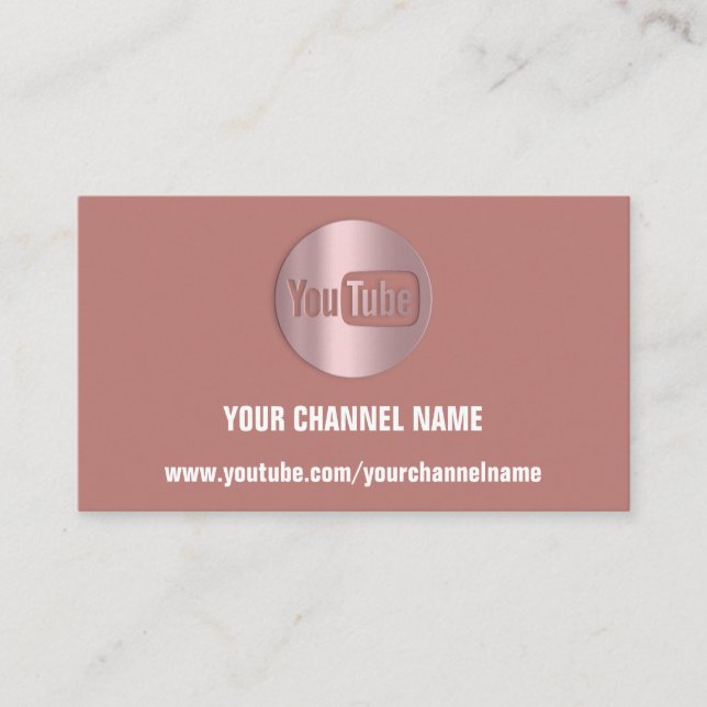 KANALNAME YOUTUBER LOGO QR CODE-ROSE VISITENKARTE (Vorderseite)