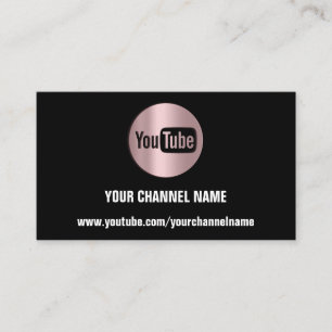 KANALNAME YOUTUBER LOGO QR ROSE SCHWARZ MODERN VISITENKARTE