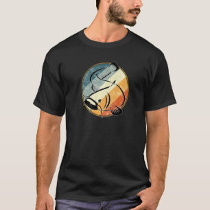 Kanalwels Retro-Angelmotiv Welsangeln T-Shirt