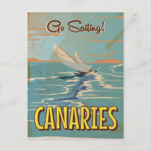 Kanaren Vintage-Reiseposter Postkarte