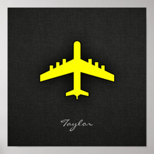 Kanariengelbes Flugzeug Poster