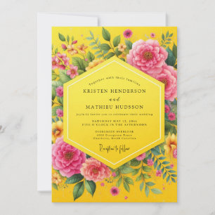 Kanarienvogel Magenta Feste Hochzeit Einladung