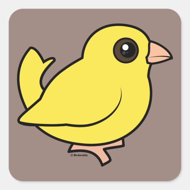 Kanarienvogel Quadratischer Aufkleber (Vorderseite)