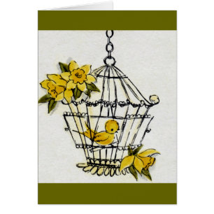 Kanarienvogel und Dafodills