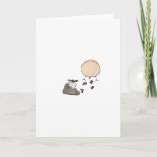 Kanarienvogel und der Weihnachtspudding Feiertagskarte