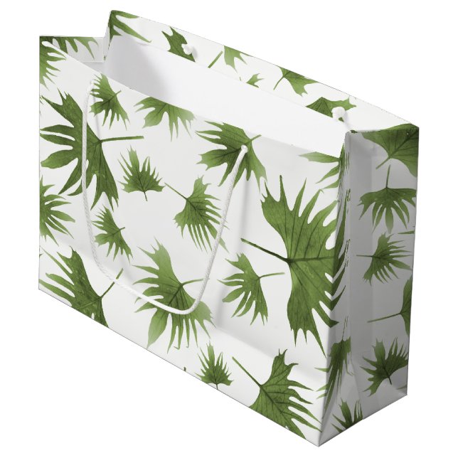 Kanarische Blätter Große Geschenktüte (Vorderseite Schrägansicht)