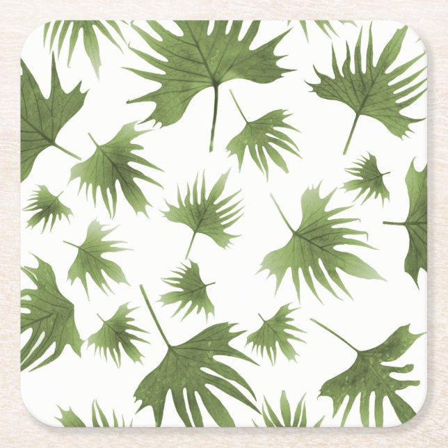 Kanarische Blätter Rechteckiger Pappuntersetzer (Vorderseite)