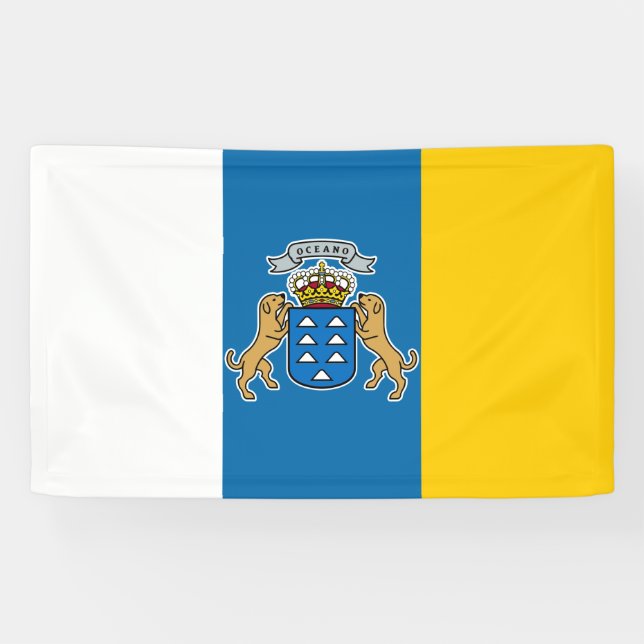 Kanarische Flagge (Kanarische Inseln, Spanien) Banner (Horizontal)