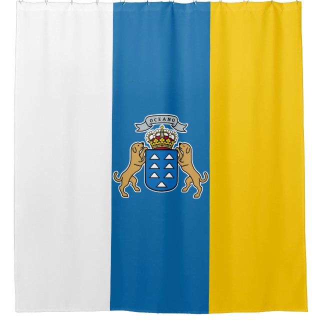 Kanarische Flagge (Kanarische Inseln, Spanien) Duschvorhang (Vorderseite)