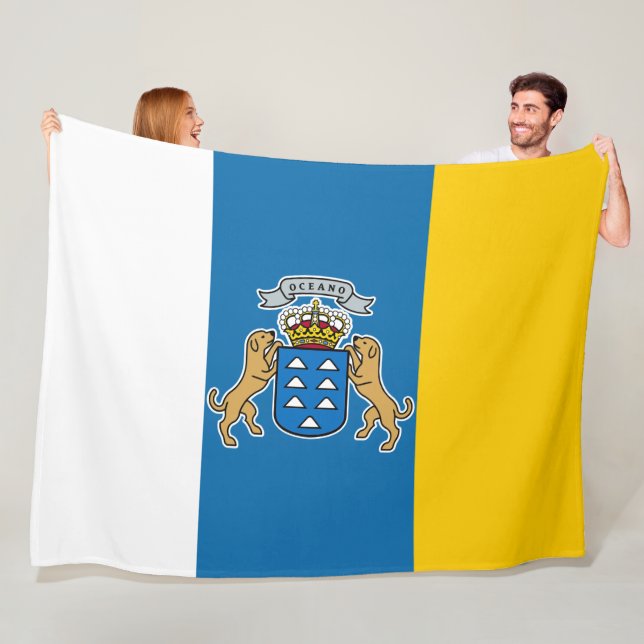 Kanarische Flagge (Kanarische Inseln, Spanien) Fleecedecke (Beispiel)