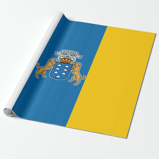Kanarische Flagge (Kanarische Inseln, Spanien) Geschenkpapier (Ungerollt)