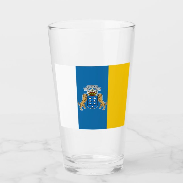 Kanarische Flagge (Kanarische Inseln, Spanien) Glas (Vorderseite)