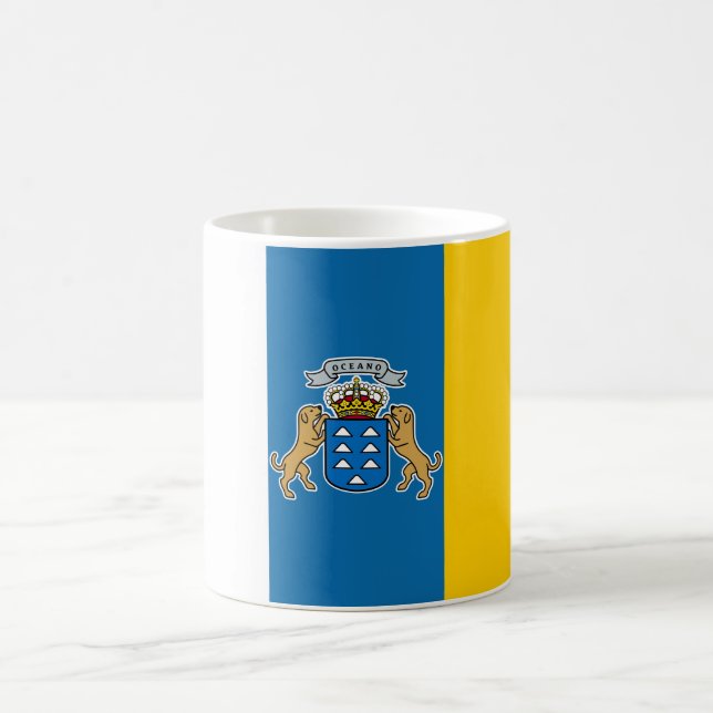 Kanarische Flagge (Kanarische Inseln, Spanien) Kaffeetasse (Mittel)
