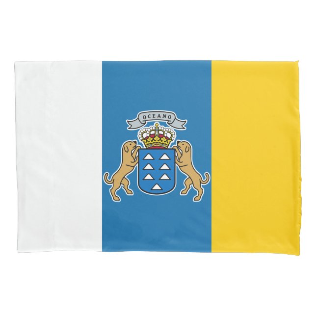 Kanarische Flagge (Kanarische Inseln, Spanien) Kissenbezug (Vorderseite-Links)