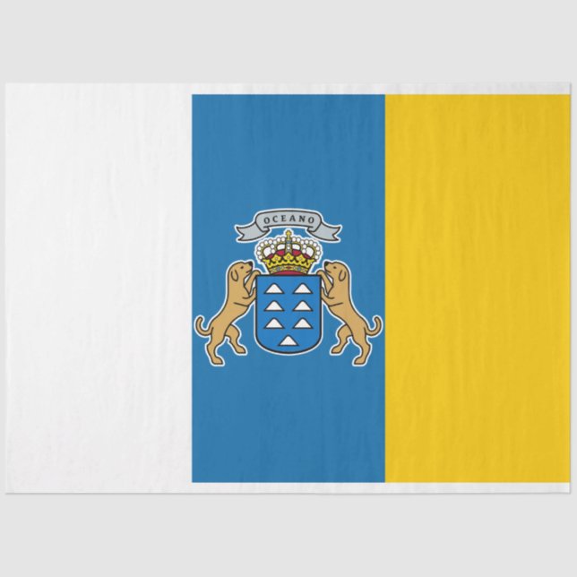Kanarische Flagge (Kanarische Inseln, Spanien) Seidenpapier (Vorderseite)