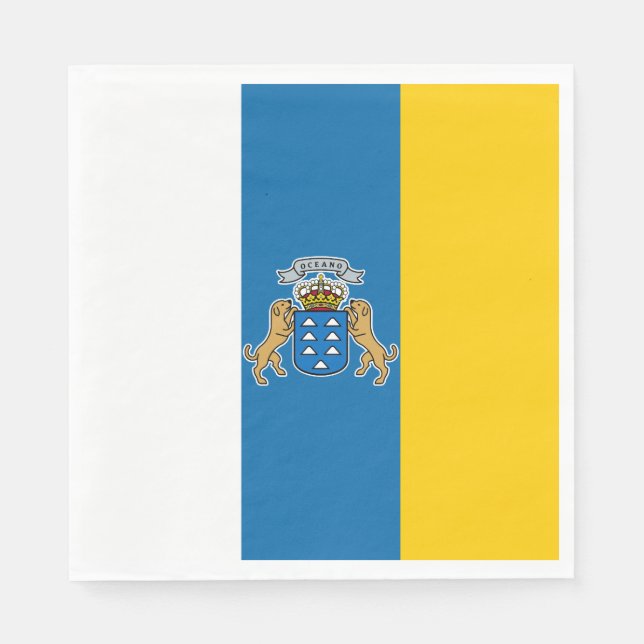 Kanarische Flagge (Kanarische Inseln, Spanien) Serviette (Vorderseite)