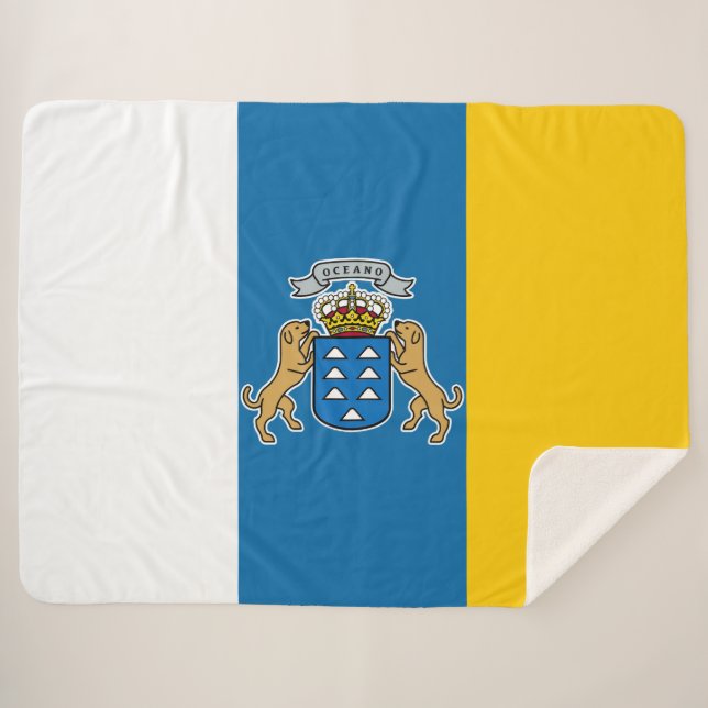 Kanarische Flagge (Kanarische Inseln, Spanien) Sherpadecke (Vorderseite (Horizontal))