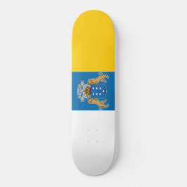 Kanarische Flagge (Kanarische Inseln, Spanien) Skateboard
