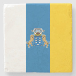 Kanarische Flagge (Kanarische Inseln, Spanien) Steinuntersetzer