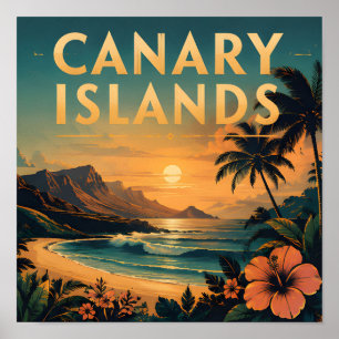 Kanarische Inseln Tropisches Paradies Strand Sonne Poster