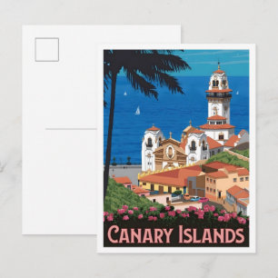 Kanarische Inseln Vintage-Reise Postkarte