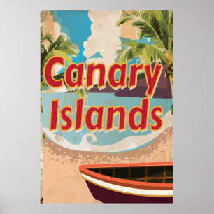 Kanarische Inseln Vintage-Reiseposter Poster