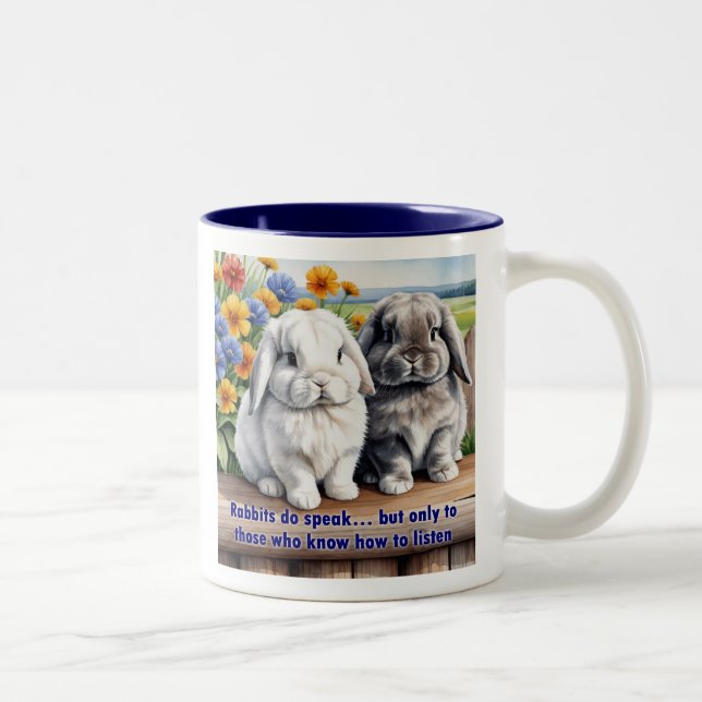 Kanbits Do Speak Lop Oared Bunny Zweifarbige Tasse (Rechts)