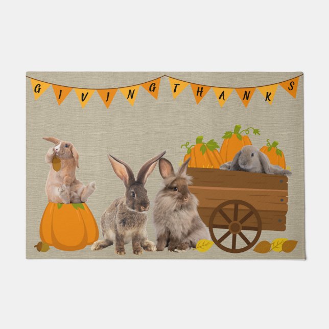 Kanbits Fall Pumpkin Acorn Erntedank Doormat Fußmatte (Vorderseite)