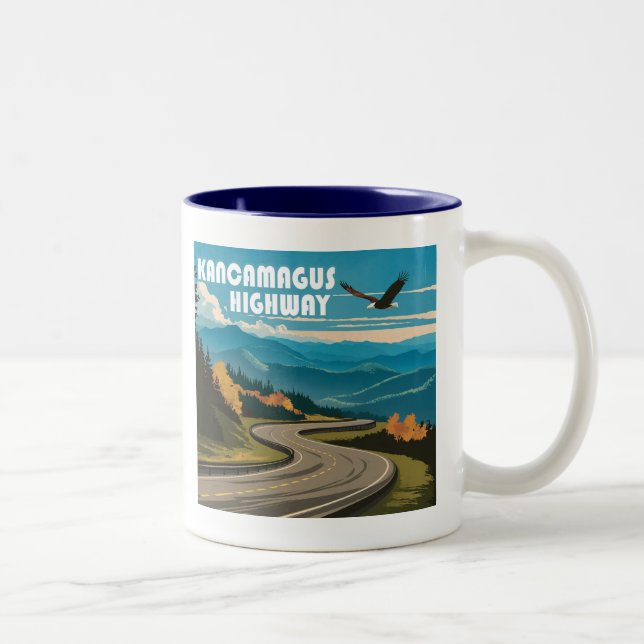 Kancamagus Highway New Hampshire Eagle Zweifarbige Tasse (Rechts)