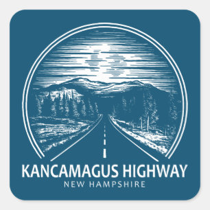 Kancamagus Highway New Hampshire Forest Quadratischer Aufkleber