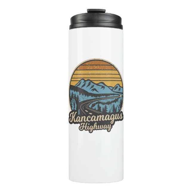 Kancamagus Highway New Hampshire Retro Thermosbecher (Vorderseite)