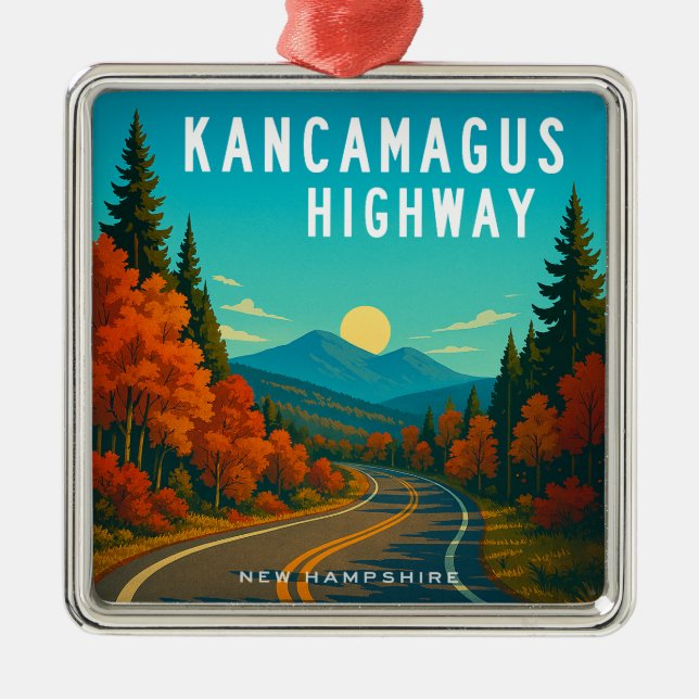 Kancamagus Highway New Hampshire Sunset Ornament Aus Metall (Vorne)