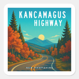 Kancamagus Highway New Hampshire Sunset Quadratischer Aufkleber