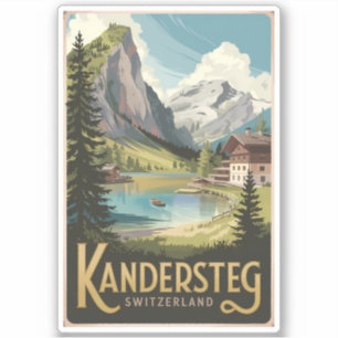 Kandersteg Schweiz Illustration Kunst, Dichtung un Aufkleber