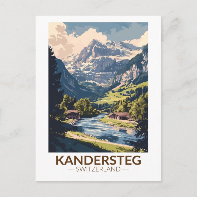Kandersteg Schweiz Kinderspielplatz Val Grande Postkarte (Vorderseite)