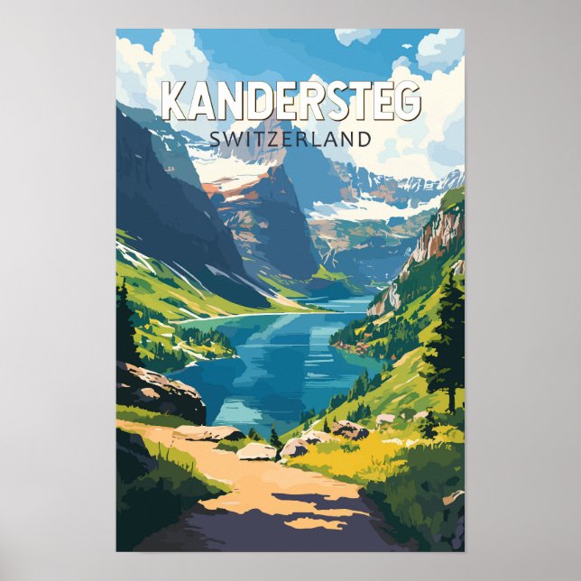 Kandersteg Schweiz Reisen Vintag Poster (Vorne)