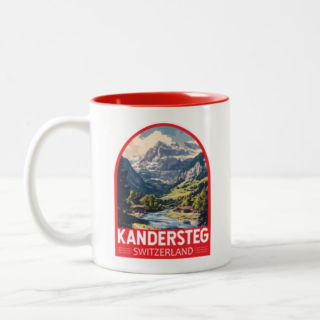 Kandersteg Schweiz Reisen Zweifarbige Tasse (Links)