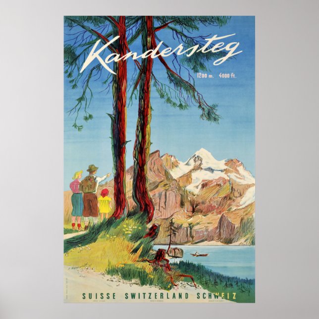 Kandersteg, Schweiz, Reiseplakat Poster (Vorne)