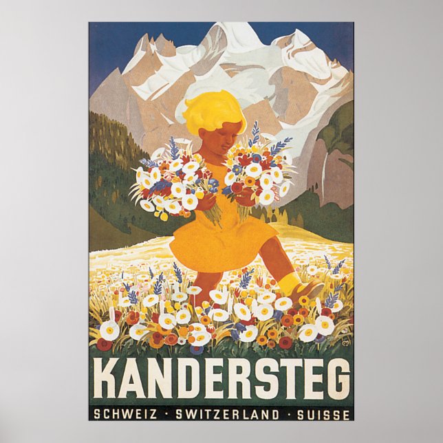 Kandersteg Switzerland Vintage Travel Poster (Vorne)