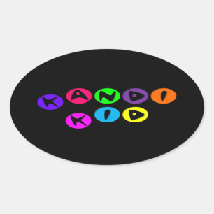 Kandi Kid individuell einstellbar Ovaler Aufkleber