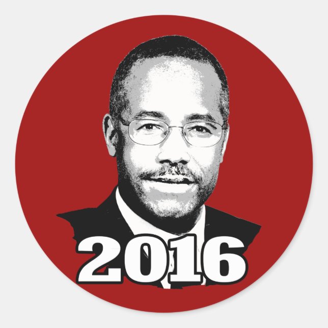 KANDIDAT 2016 BENS CARSON RUNDER AUFKLEBER (Vorderseite)