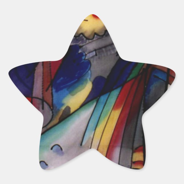 Kandinsky 1913 Abstrakte Malerei Stern-Aufkleber (Vorderseite)