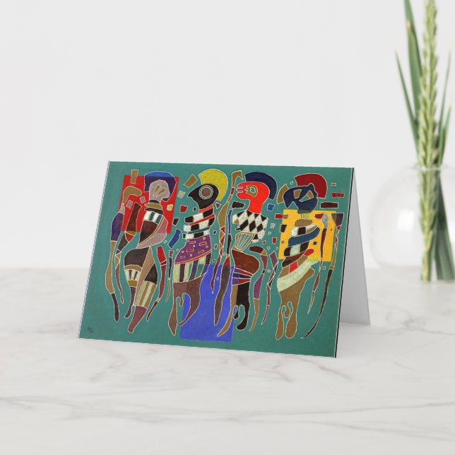 Kandinsky - 4 Figuren auf 3 Plätzen Karte (Vorderseite)