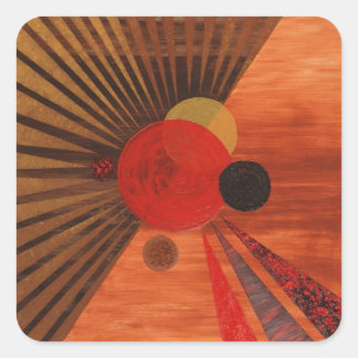 Kandinsky Abstrakt Art Quadratischer Aufkleber