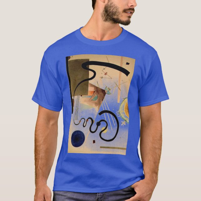 Kandinsky Abstrakt Artwork Deep Royal Blue T-Shirt (Vorderseite)