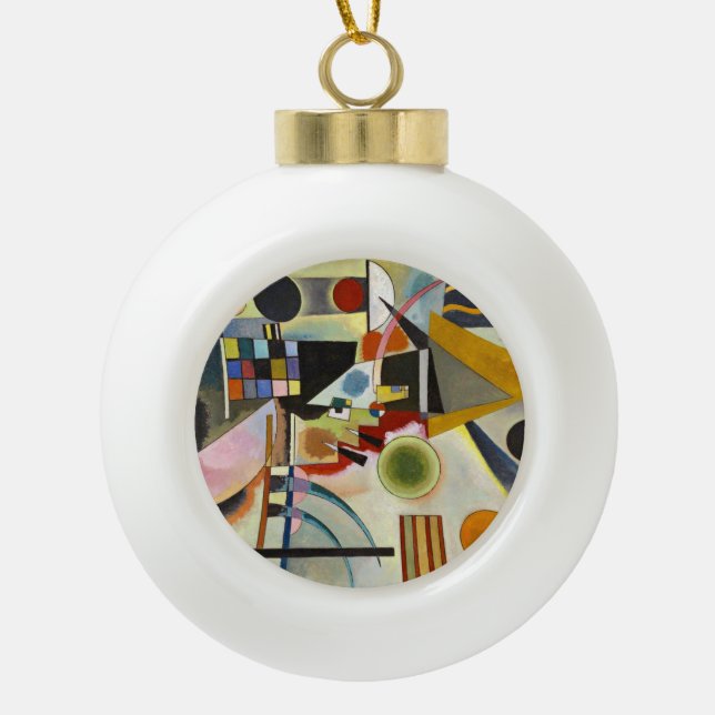 Kandinsky Abstrakt Artwork Keramik Kugel-Ornament (Vorderseite)
