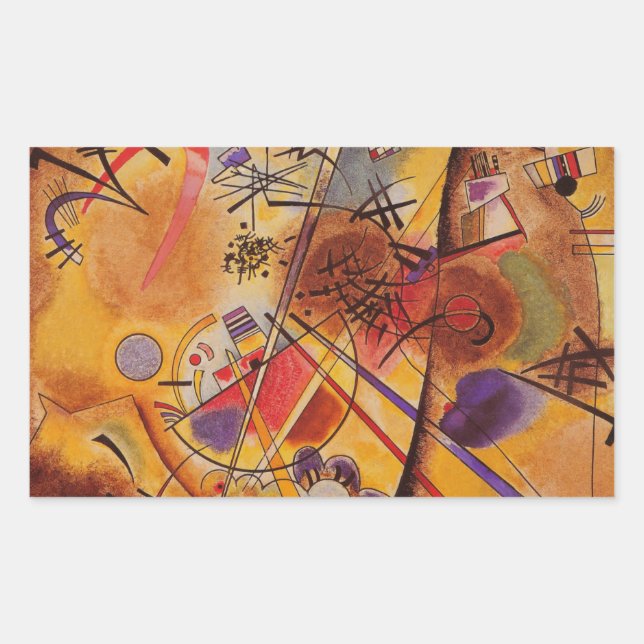 Kandinsky Abstrakt Artwork Rechteckiger Aufkleber (Vorderseite)
