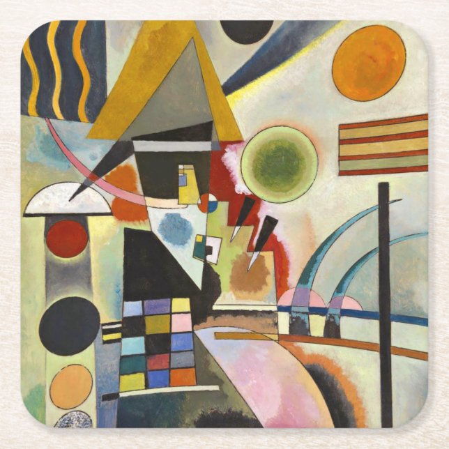Kandinsky Abstrakt Artwork Rechteckiger Pappuntersetzer (Vorderseite)