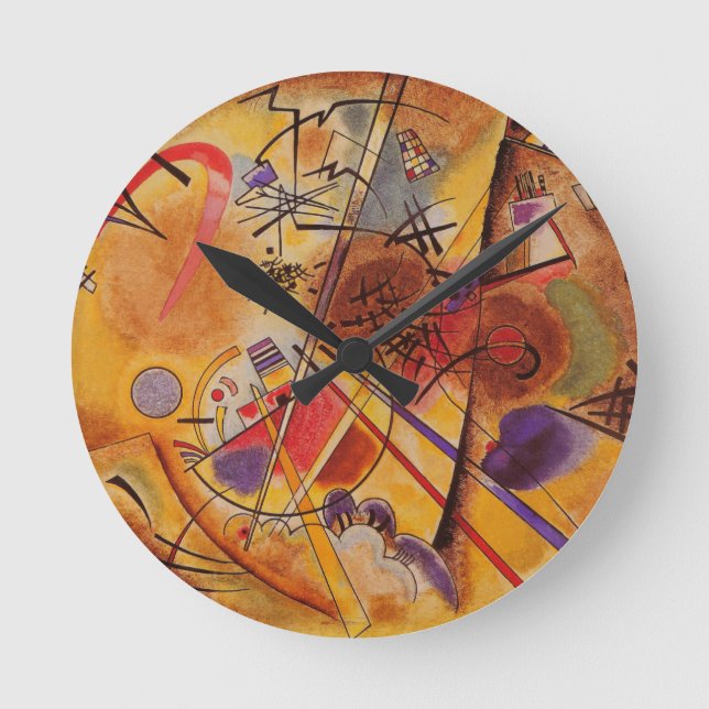 Kandinsky Abstrakt Artwork Runde Wanduhr (Vorderseite)