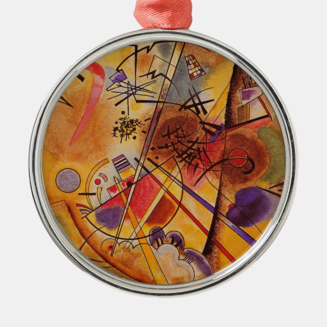 Kandinsky Abstrakt Artwork Silbernes Ornament (Vorne)